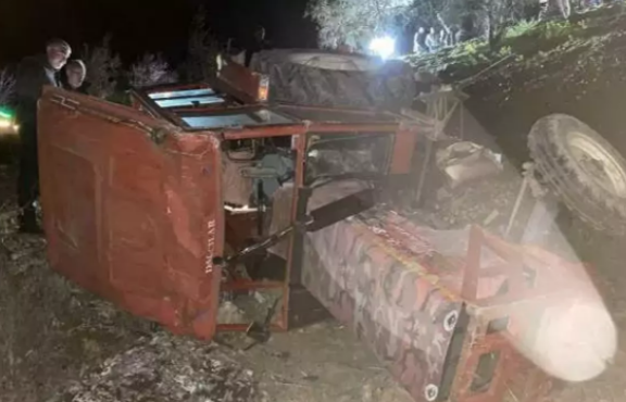 Traktör 30 metreden yuvarlandı, sürücü öldü
